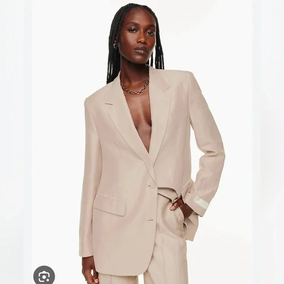 Agency Linen Blazer Kasha Taupe Size XXS - Picture 1 of 6